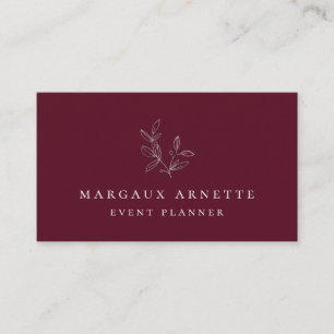 Botanisk logotyp Bordeaux för elegantt silver Visitkort