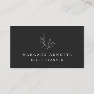Botanisk logotypsvart för elegantt silver visitkort