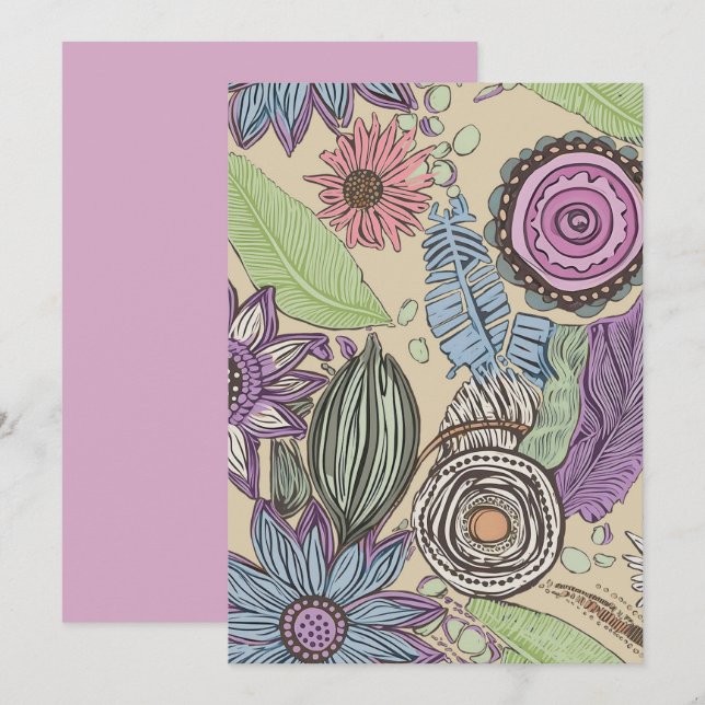 Botanisk Lycka Tack Kort (Fram/baksida)