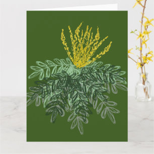Botanisk Mahonia-buske Handritad  Grön Kort
