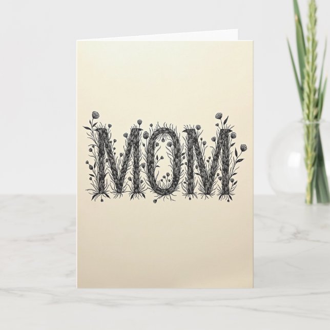 Botanisk Mamma Konst Design Kort (Framsida)