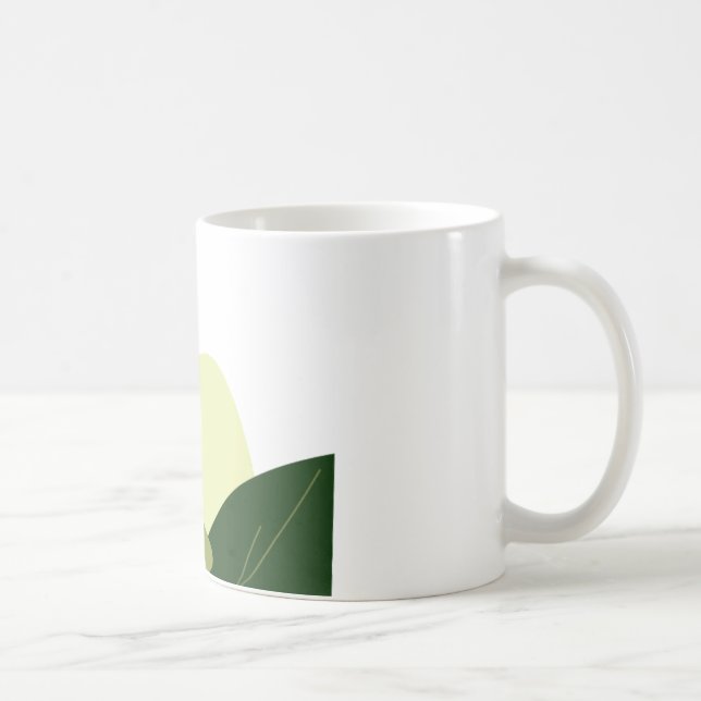  Botanisk minimalistisk blad design Klassisk mugg  (Höger)
