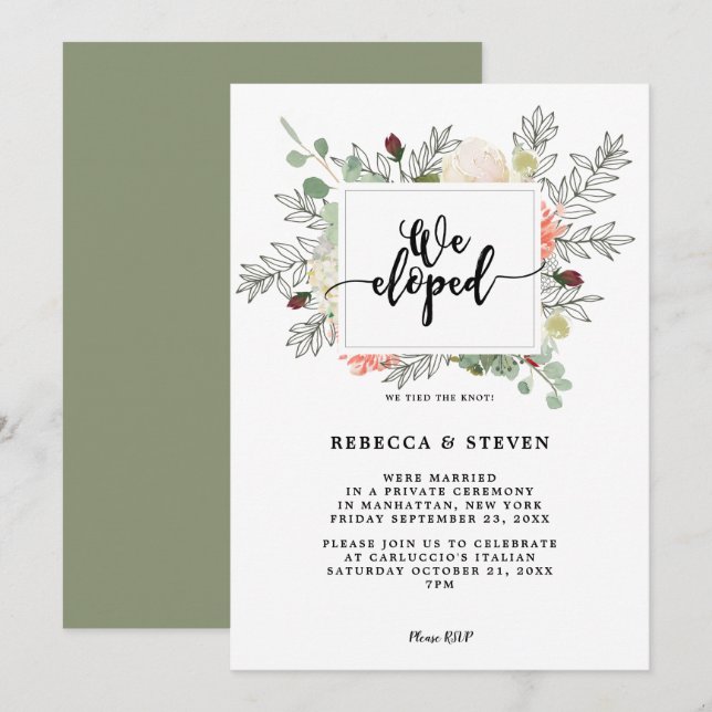 botanisk modern inbjudan har vi gått ut på (Fram/baksida)