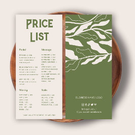 Botanisk modern Pris lista Reklamkort