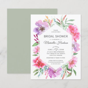 Botanisk Möhippa Watercolor Vår Bouquet Inbjudningar