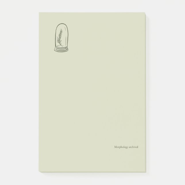 Botanisk Mörk Akademisk Minimalistisk Trädgårdsläs Post-it Block (Framsida)