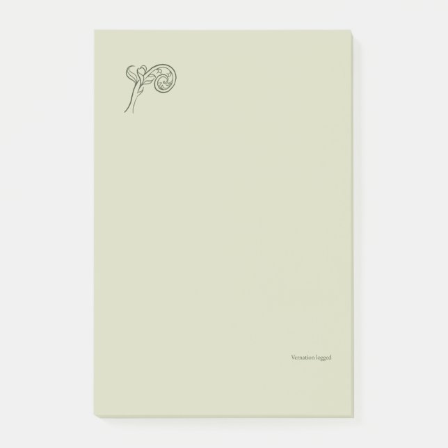 Botanisk Mörk Akademisk Minimalistisk Trädgårdsläs Post-it Block (Framsida)