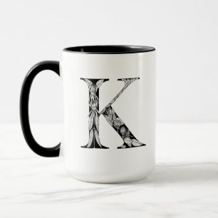 Botanisk mugg för brev K, konst av Elizabeth