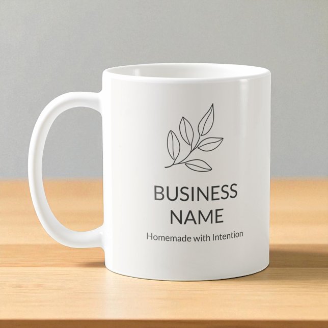 Botanisk Neutral Minimalist Småföretag  Kaffemugg (Skapare uppladdad)