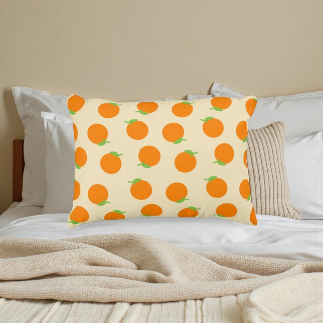 Botanisk Orange Citrus Fruit Mönster Prydnadskudde (Botanical Orange Citrus Fruit Pattern Accent Pillow)