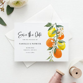 Botanisk Orange och Lemon Garland Spara datum Meddelande Vykort