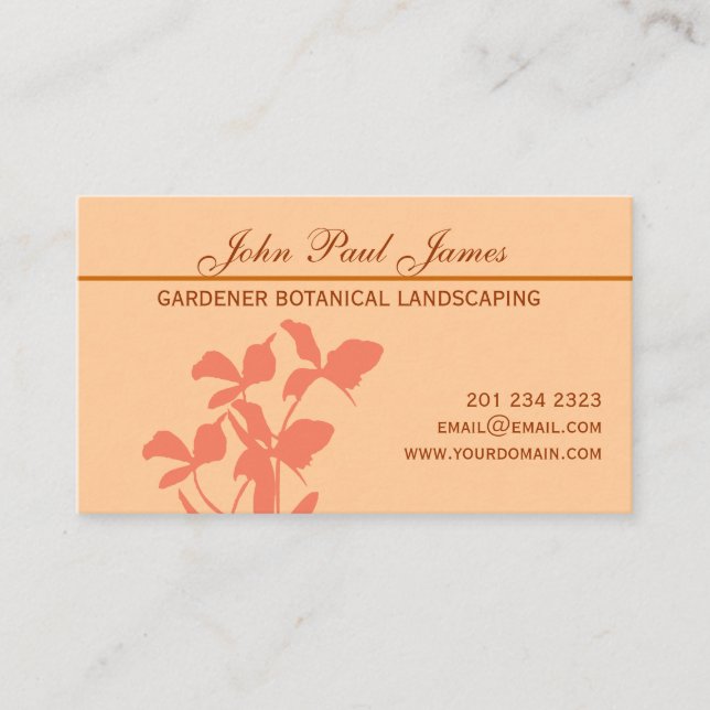 Botanisk Orchidblommigt   illustration Visitkort (Framsida)