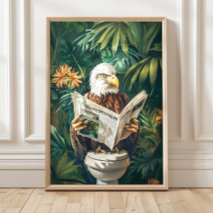 Botanisk Örn på Toaletttryck, Rolig Badrumsdekorat Poster