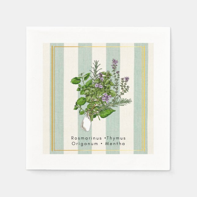 Botanisk örtagårdsblandning - Salvia köksart Pappersservett (Framsidan)