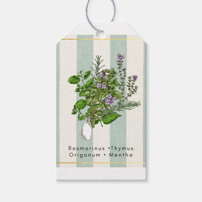 Botanisk örtagårdsblandning - Salvia köksart Presentetikett (Framsidan)