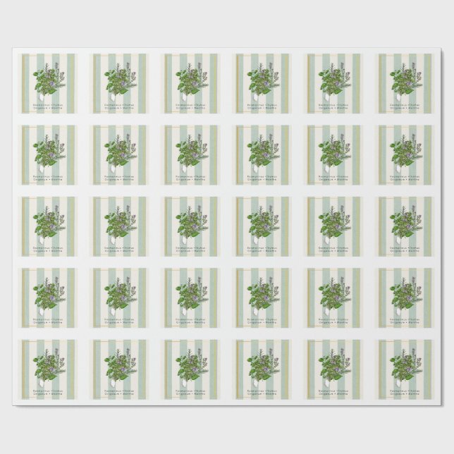 Botanisk örtagårdsblandning - Salvia köksart Presentpapper (Platt)