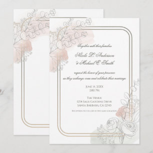 Botanisk översikt Sage & Blush Bröllopsblommor Inbjudningar