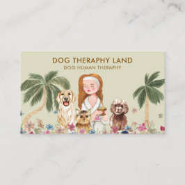 Botanisk Palm Boho Hund Människa Terapi Visitkort