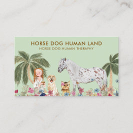 Botanisk palm HÄST HUND MÄNSKLIG TERAPI Visitkort