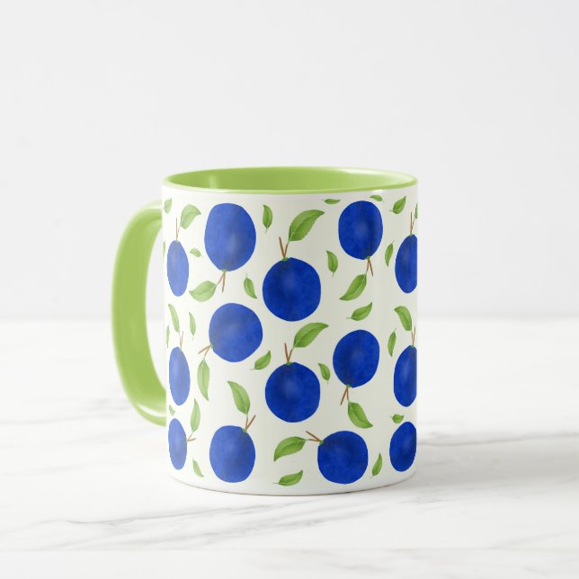 Botanisk Plommon Kollektion Elfenben Mugg (Framsida vänster)