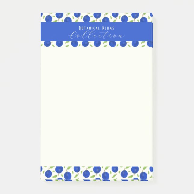 Botanisk Plommon Kollektion Elfenben Post-it Block (Framsida)