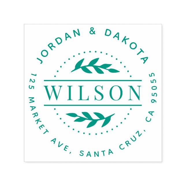 Botanisk Returadress för efternamn för modern fami Självfärgande Stämpel (Design)