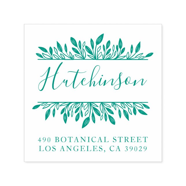 Botanisk Returadress i Namn, skriven av familjen Självfärgande Stämpel (Design)