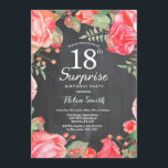 Botanisk rödbrud Blommigt Surprise 18:e födelsedag Inbjudningar<br><div class="desc">Botanisk rödbrud Blommigt överraskning 18:e födelsedagsinbjudan. Blommigt Rosa Barn födelsedag Kvinnoinbjudan. Vattenfärgad Blommigt blomma. Elegant Rosa ros och Peony Flowers. Vuxen Birthday. Bakgrund för kalkbord. Black and White. 13:e 15:e 16:e 18:e 20:e 30:e 40:e 60:e 70:e 80:e 90:e 100:e, alla åldrar. Om du vill göra ytterligare anpassningar klickar du på...</div>