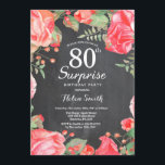 Botanisk rödbrud Blommigt Surprise 80:e födelsedag Inbjudningar<br><div class="desc">Botanisk rödbrud Blommigt Surprise 80:e födelsedagsinbjudan. Blommigt Rosa Barn födelsedag Kvinnoinbjudan. Vattenfärgad Blommigt blomma. Elegant Rosa ros och Peony Flowers. Vuxen Birthday. Bakgrund för kalkbord. Black and White. 13:e 15:e 16:e 18:e 20:e 30:e 40:e 60:e 70:e 80:e 90:e 100:e, alla åldrar. Om du vill göra ytterligare anpassningar klickar du på...</div>