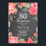Botanisk rödbrud Blommigt Surprise 80:e födelsedag Inbjudningar<br><div class="desc">Botanisk rödbrud Blommigt Surprise 80:e födelsedagsinbjudan. Blommigt Rosa Barn födelsedag Kvinnoinbjudan. Vattenfärgad Blommigt blomma. Elegant Rosa ros och Peony Flowers. Vuxen Birthday. Bakgrund för kalkbord. Black and White. 13:e 15:e 16:e 18:e 20:e 30:e 40:e 60:e 70:e 80:e 90:e 100:e, alla åldrar. Om du vill göra ytterligare anpassningar klickar du på...</div>