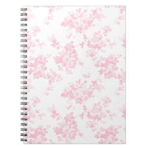 Botanisk rodna rosa vintageelegantblommigt anteckningsbok
