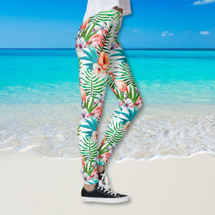 Botanisk rolig moderiktig chic för tropisk rosa leggings
