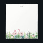 Botanisk Rosa Flamingo Blommigt Garland Anpassning Anteckningsblock<br><div class="desc">Anteckningsblocket för botanisk Rosa Flamingo Blommigt Garland Anpassningsbar | En feminin och vit anteckningsblock vattenfärg illustrerar  blommor,  flamingo och tropiska löv av rosa. Det här blir en tropisk accent för ditt kontor i perfekten.</div>