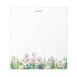 Botanisk Rosa Flamingo Blommigt Garland Anpassning Anteckningsblock