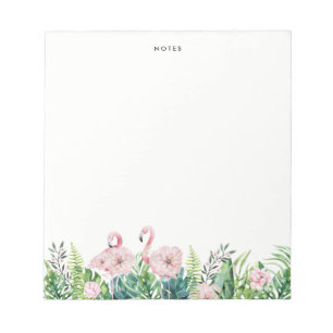 Botanisk Rosa Flamingo Blommigt Garland Anpassning Anteckningsblock