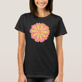 Botanisk Rosa och Gult blomma T Shirt