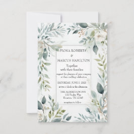 Botanisk Rustik Floral Spara Datum-kort Datumet