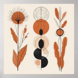 Botanisk rytm — Geometrisk Abstrakt Väggkonst