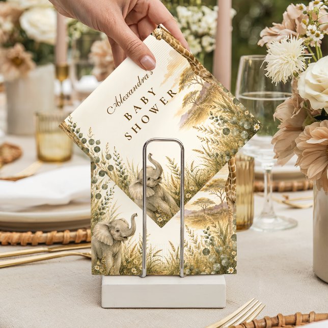 Botanisk Safari Flickor Babyshower Pappersservett (Skapare uppladdad)