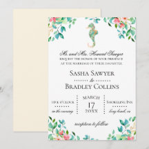 Botanisk Seahorsebröllopinbjudan