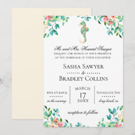 Botanisk Seahorsebröllopinbjudan Inbjudningar