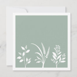 Botanisk serenad Ljust gröna silhuetter Minimalist Anteckningskort