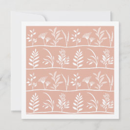 Botanisk serenad Mjuk persika Minimalistiska silhu Anteckningskort