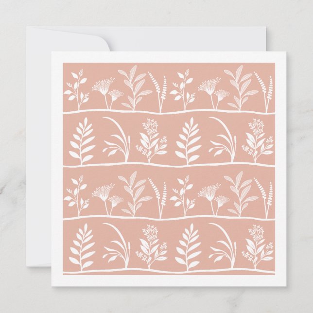 Botanisk serenad Mjuk persika Minimalistiska silhu Anteckningskort (Framsida)