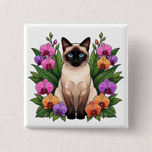 botanisk siamesisk kattknapp knapp (Framsida)