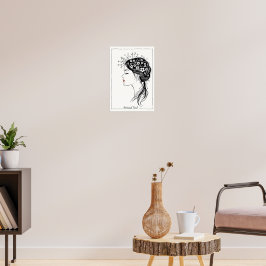 Botanisk sjö - naturinspirerad dammart poster