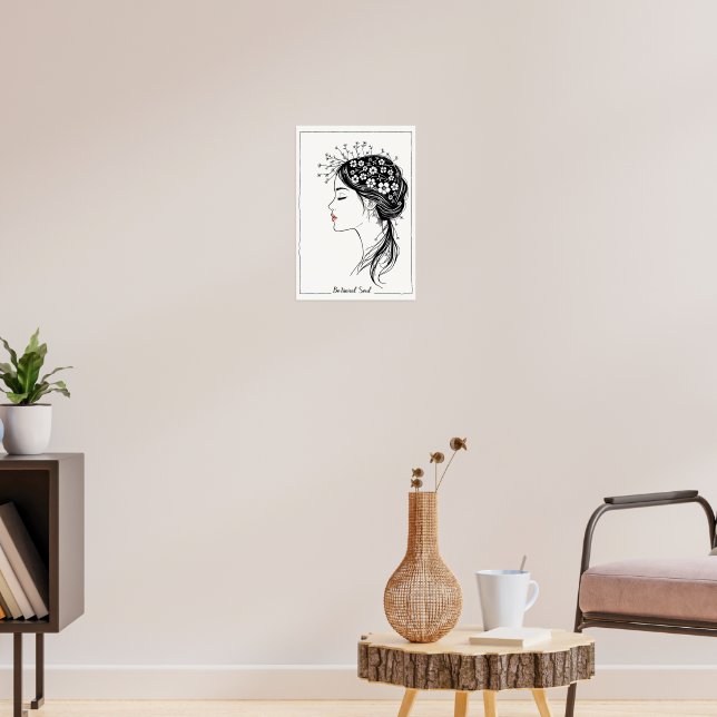 Botanisk sjö - naturinspirerad dammart poster (Vardagsrum 3)