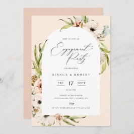 Botanisk skog Blommigt Ram Förlovningsfest Inv Inbjudningar