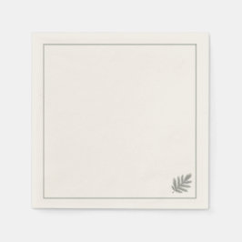 Botanisk Ständigt Grön Minimalist | Neutral Rustik Pappersservett