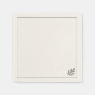 Botanisk Ständigt Grön Minimalist | Neutral Rustik Pappersservett